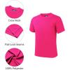 imageQBK 2T to Youth Neon Shirt Kids UPF 50 Dry Fit Athletic Short Sleeve Rash Guard T Shirts for Boys Girls Sports UndershirtPink