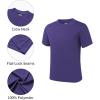 imageQBK 2T to Youth Neon Shirt Kids UPF 50 Dry Fit Athletic Short Sleeve Rash Guard T Shirts for Boys Girls Sports UndershirtPurple