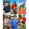 imageQBK 2T to Youth Neon Shirt Kids UPF 50 Dry Fit Athletic Short Sleeve Rash Guard T Shirts for Boys Girls Sports UndershirtRed