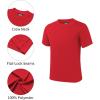 imageQBK 2T to Youth Neon Shirt Kids UPF 50 Dry Fit Athletic Short Sleeve Rash Guard T Shirts for Boys Girls Sports UndershirtRed