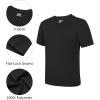 imageQBK 2T to Youth Neon T Shirt Kids Rash Guard UPF 50 VNeck Dry Fit Athletic Short Sleeve Shirts for Boys and GirlsBlack