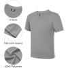 imageQBK 2T to Youth Neon T Shirt Kids Rash Guard UPF 50 VNeck Dry Fit Athletic Short Sleeve Shirts for Boys and GirlsGrey