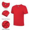 imageQBK 2T to Youth Neon T Shirt Kids Rash Guard UPF 50 VNeck Dry Fit Athletic Short Sleeve Shirts for Boys and GirlsRed
