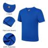 imageQBK 2T to Youth Neon T Shirt Kids Rash Guard UPF 50 VNeck Dry Fit Athletic Short Sleeve Shirts for Boys and GirlsRoyal Blue