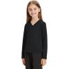 imageQBK 4T to Youth Neon Shirt Kids Rash Guard UPF 50 VNeck Dry Fit Athletic Performance Long Sleeve Shirts for Boys and GirlsBlack