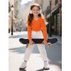 imageQBK 4T to Youth Neon Shirt Kids Rash Guard UPF 50 VNeck Dry Fit Athletic Performance Long Sleeve Shirts for Boys and GirlsNeon Orange