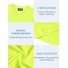 imageQBK 4T to Youth Neon Shirt Kids Rash Guard UPF 50 VNeck Dry Fit Athletic Performance Long Sleeve Shirts for Boys and GirlsNeon Yellow