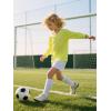 imageQBK 4T to Youth Neon Shirt Kids Rash Guard UPF 50 VNeck Dry Fit Athletic Performance Long Sleeve Shirts for Boys and GirlsNeon Yellow