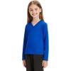 imageQBK 4T to Youth Neon Shirt Kids Rash Guard UPF 50 VNeck Dry Fit Athletic Performance Long Sleeve Shirts for Boys and GirlsRoyal Blue