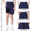 imageQBK Boys 2in1 Athletic Running Shorts with Compression Liner Lightweight Quick Dry 3T16YNavy