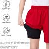 imageQBK Boys 2in1 Athletic Running Shorts with Compression Liner Lightweight Quick Dry 3T16YRed