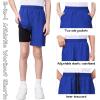 imageQBK Boys 2in1 Athletic Running Shorts with Compression Liner Lightweight Quick Dry 3T16YRoyal Blue