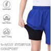 imageQBK Boys 2in1 Athletic Running Shorts with Compression Liner Lightweight Quick Dry 3T16YRoyal Blue