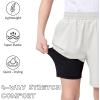 imageQBK Boys 2in1 Athletic Running Shorts with Compression Liner Lightweight Quick Dry 3T16YWhite