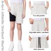 imageQBK Boys 2in1 Athletic Running Shorts with Compression Liner Lightweight Quick Dry 3T16YWhite