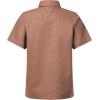 imageQBK Boys Cotton Linen Short Sleeve Classic Button Down Shirts Boys Dress Shirt with Chest Pocket for 2T16 YearsBrown
