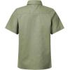 imageQBK Boys Cotton Linen Short Sleeve Classic Button Down Shirts Boys Dress Shirt with Chest Pocket for 2T16 YearsGrass Green