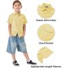 imageQBK Boys Cotton Linen Short Sleeve Classic Button Down Shirts Boys Dress Shirt with Chest Pocket for 2T16 YearsYellow