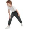 imageQBK Boys Joggers SlimFit Tapered Sweatpants with Adjustable Drawstring Waist Stretch for Sports ampamp Casual Wear 316YBlack Grey12