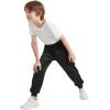 imageQBK Boys Joggers SlimFit Tapered Sweatpants with Adjustable Drawstring Waist Stretch for Sports ampamp Casual Wear 316YBlack3