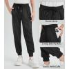 imageQBK Boys Joggers SlimFit Tapered Sweatpants with Adjustable Drawstring Waist Stretch for Sports ampamp Casual Wear 316YBlack3