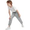 imageQBK Boys Joggers SlimFit Tapered Sweatpants with Adjustable Drawstring Waist Stretch for Sports ampamp Casual Wear 316YLight Grey16