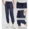 imageQBK Boys Joggers SlimFit Tapered Sweatpants with Adjustable Drawstring Waist Stretch for Sports ampamp Casual Wear 316YNavy11