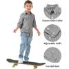 imageQBK Boys Long Sleeve Button Down Shirts Oxford Dress Shirt Boys Striped Shirt for 2T16 YearsBlack