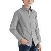 imageQBK Boys Long Sleeve Button Down Shirts Oxford Dress Shirt Boys Striped Shirt for 2T16 YearsBlack