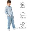 imageQBK Boys Long Sleeve Button Down Shirts Oxford Dress Shirt Boys Striped Shirt for 2T16 YearsLight Blue