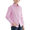 imageQBK Boys Long Sleeve Button Down Shirts Oxford Dress Shirt Boys Striped Shirt for 2T16 YearsPink