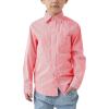 imageQBK Boys Long Sleeve Button Down Shirts Oxford Dress Shirt Boys Striped Shirt for 2T16 YearsRed