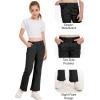 imageQBK Girls Flare Dress Pants Kids School Uniform Bell Bottoms with Elastic Waist for Teens Size 615 YearsBlack