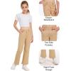 imageQBK Girls Flare Dress Pants Kids School Uniform Bell Bottoms with Elastic Waist for Teens Size 615 YearsKhaki