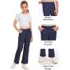 imageQBK Girls Flare Dress Pants Kids School Uniform Bell Bottoms with Elastic Waist for Teens Size 615 YearsNavy