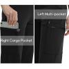 imageQBK High Rise Yoga Scrub Pants Women  Straight Wide Leg Uniform Pants with Cargo Pocket AntiWrinkle ampamp Knit Yoga WaistbandBlack