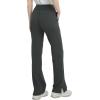 imageQBK High Rise Yoga Scrub Pants Women  Straight Wide Leg Uniform Pants with Cargo Pocket AntiWrinkle ampamp Knit Yoga WaistbandGrey
