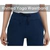 imageQBK High Rise Yoga Scrub Pants Women  Straight Wide Leg Uniform Pants with Cargo Pocket AntiWrinkle ampamp Knit Yoga WaistbandNavy
