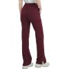 imageQBK High Rise Yoga Scrub Pants Women  Straight Wide Leg Uniform Pants with Cargo Pocket AntiWrinkle ampamp Knit Yoga WaistbandWine