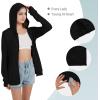 imageQBK Light Weight Zip Up Hoodie Thin Summer Jacket For WomenBlack
