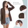 imageQBK Light Weight Zip Up Hoodie Thin Summer Jacket For WomenBrown