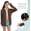 imageQBK Light Weight Zip Up Hoodie Thin Summer Jacket For WomenBrown