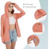 imageQBK Light Weight Zip Up Hoodie Thin Summer Jacket For WomenCoral