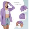 imageQBK Light Weight Zip Up Hoodie Thin Summer Jacket For WomenDenim