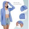 imageQBK Light Weight Zip Up Hoodie Thin Summer Jacket For WomenLavender Blue