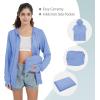 imageQBK Light Weight Zip Up Hoodie Thin Summer Jacket For WomenLavender Blue