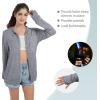 imageQBK Light Weight Zip Up Hoodie Thin Summer Jacket For WomenLight Charcoal
