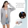 imageQBK Light Weight Zip Up Hoodie Thin Summer Jacket For WomenLight Grey