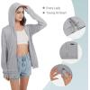 imageQBK Light Weight Zip Up Hoodie Thin Summer Jacket For WomenLight Grey