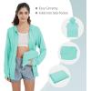 imageQBK Light Weight Zip Up Hoodie Thin Summer Jacket For WomenMint Green